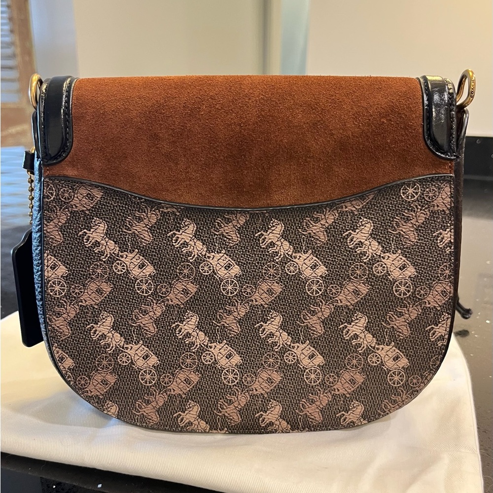 Coach Kat Saddle Bag 20 with Horse and Carriage print - Picture 6 of 15